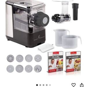 Black and Silver Electric Pasta Maker with Discs and Accessories